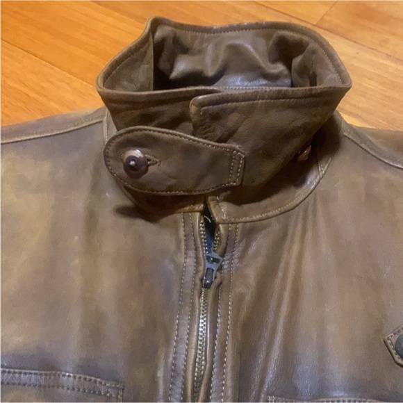 Vintage Roughneck Polo Ralph Lauren Aviator Distressed Leather Jacket XXL - Picture 5 of 12